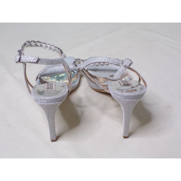 BADGLEY MISCHKA  Kai Rhinestone Chain Ankle Strap Sandal Shoes Heel 8 NEW - Picture 8 of 14